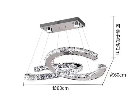 Modern Crystal Chandelier Simple Dining Room Chandelier Home Decoration hanging light fixtures