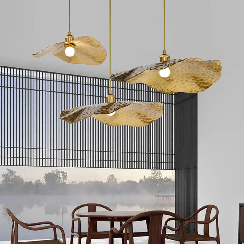 Hammered Brass Suspension Llight  retro pendant light