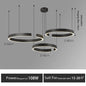 Nordic Led Ring Chandelier Modern Design Rose Gold Black White and Gold Lamp