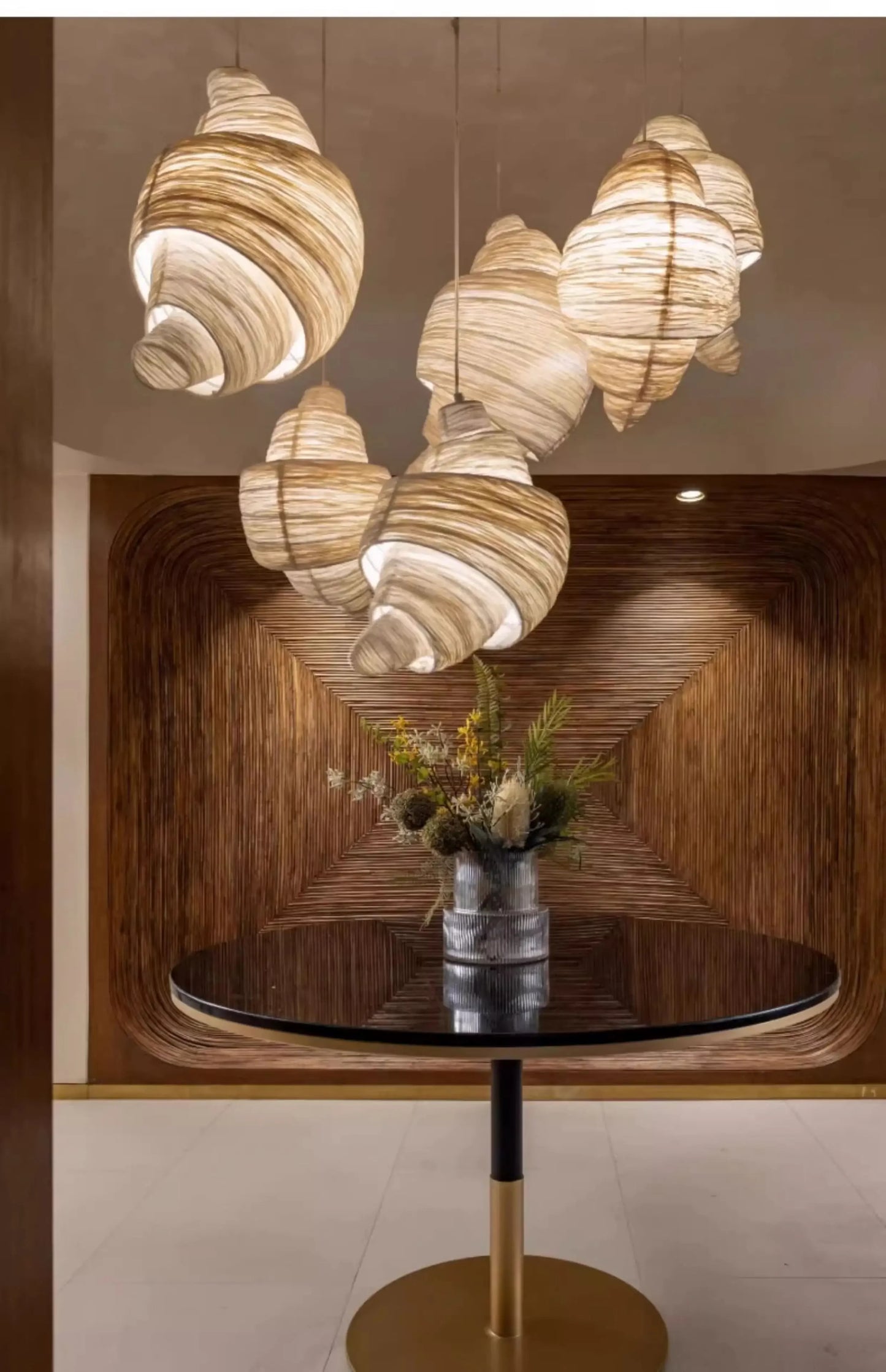 Japanese Staircase Pendant Lamp Creative Personality Art Croissant LED Chandelier