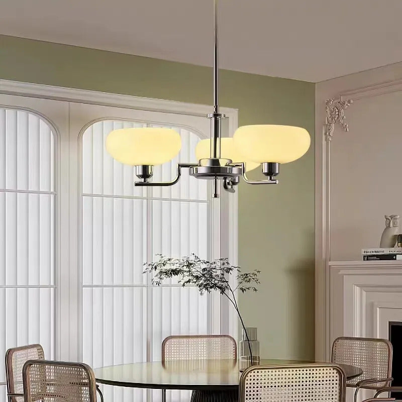 Mid century Bauhaus Chandeliers French Cream Style Pendant Lights