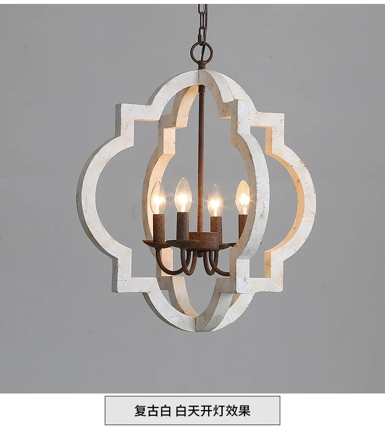 American Vintage Wrought Iron Gold Chandelier Nordic Design Living Room Pendant Lamp
