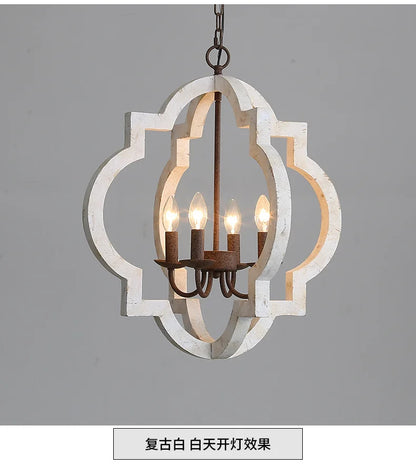 American Vintage Wrought Iron Gold Chandelier Nordic Design Living Room Pendant Lamp