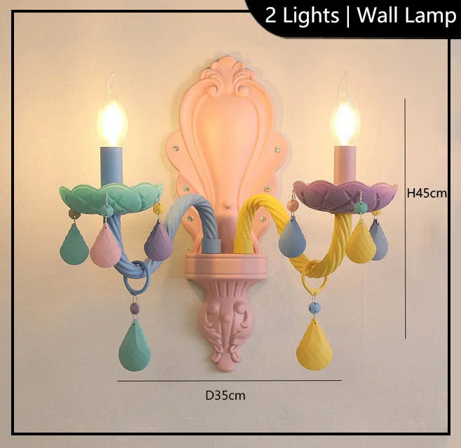 European Children rainbow chandelier Bedroom Princess room kawaii light