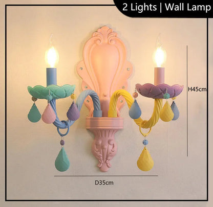 European Children rainbow chandelier Bedroom Princess room kawaii light