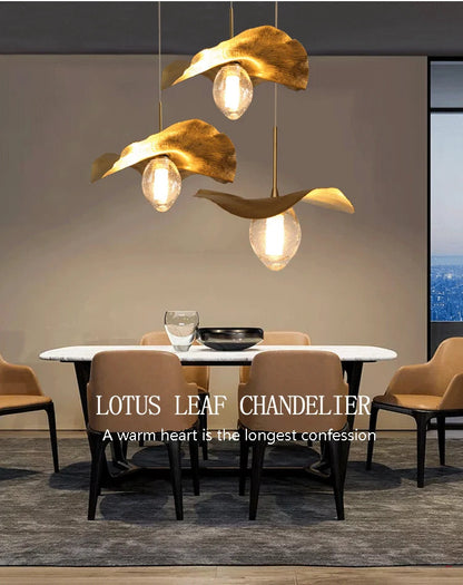 Lotus Leaf pendant light Hammered brass pendant lamp for living room dining room bedroom decoration kitchen light fixtures