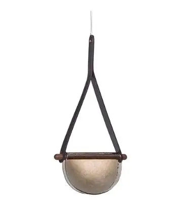 Modern leather handmade glass pendant lamp gray amber clear glass pendant Light