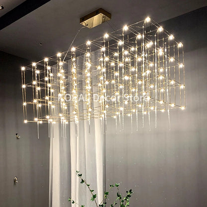 Modern Luxury Rectangular Chandelier LED Firefly Chandelier