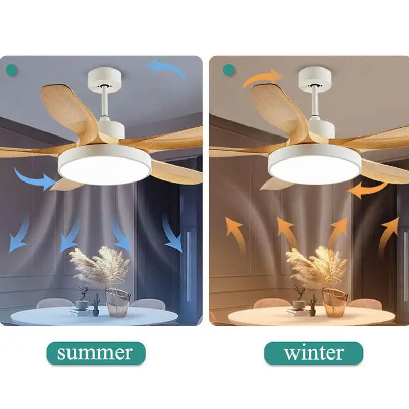 Nordic Large Ceiling Fans light Modern Natural wood color Simple Remote Control Ceiling Fan lamp