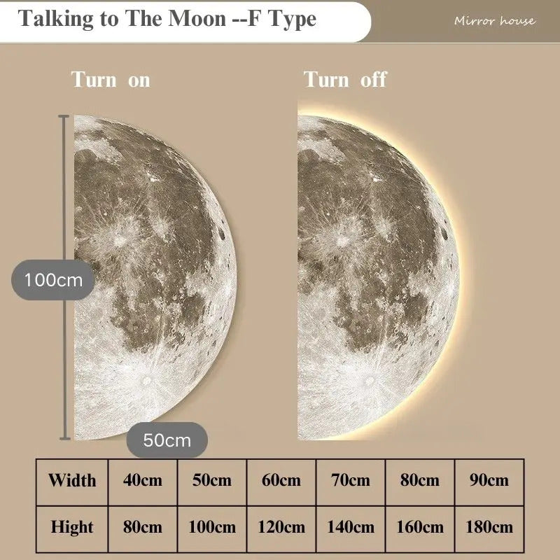 Moon Wall Painting Lamp Creative Minimalist Background wall sconce Wall picture light