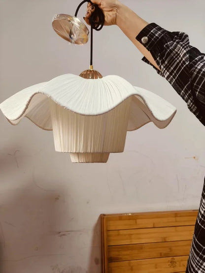 Nordic Petal Shaped French Chandelier Romantic Cream Style Pendant Lamp