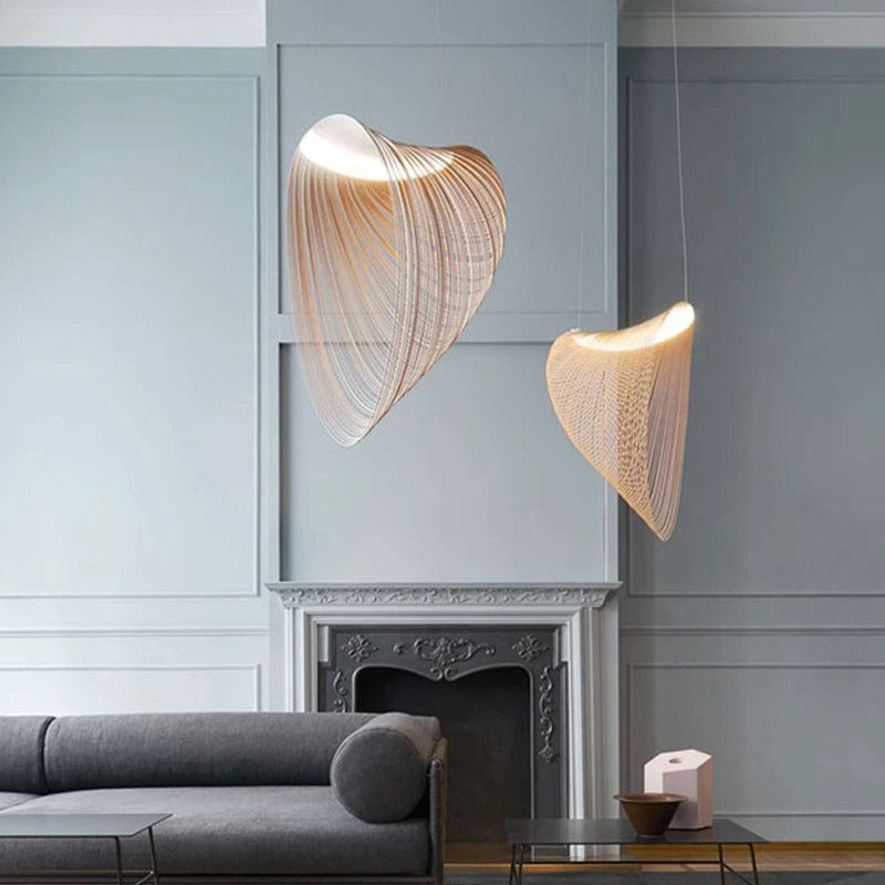 Nordic Modern Wooden Chandelier Minimalist Design Personality Pendant Lights Living Dining Room Coffee Shop Bedroom Decor Lamp
