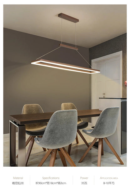 Rectangular chandelier Aluminum LED deco design Nordic style lamp