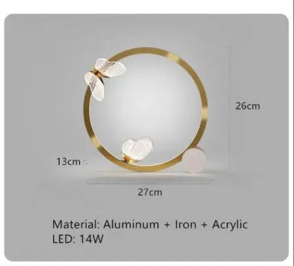 Nordic ring pendant light Acrylic butterfly lights Creative Gold luxury pendant light