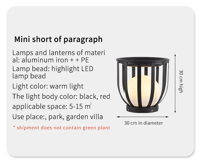 Outdoor Waterproof Lawn Lamps Solar Courtyard Balcony Garden Plant Flowerpot LED lamp