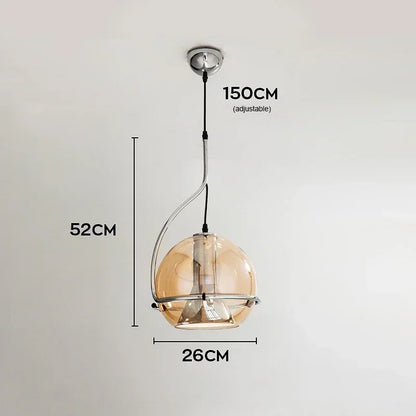 Nordic Glass Chandelier Danish Bauhaus Restaurant Bar LED Light