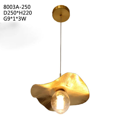Lotus Leaf pendant light Hammered brass pendant lamp for living room dining room bedroom decoration kitchen light fixtures