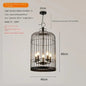 Retro Wrought Iron Chandelier Rustic Orb Vintage Crystal Bird Cage pendant lamps
