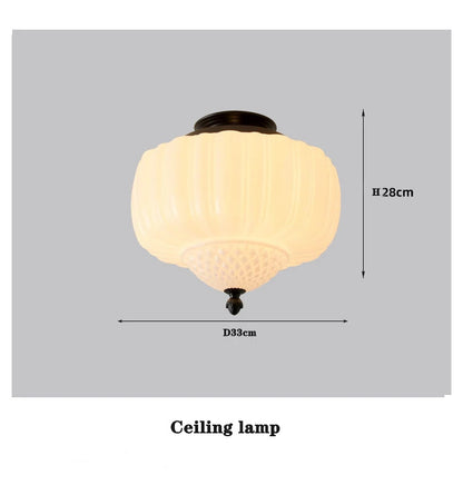 French Medieval Glass Pendant Lamp Milk White Glass LED Pendant Light