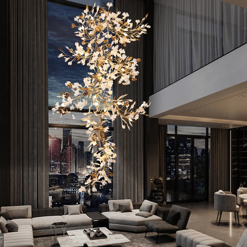 Ginkgo Spiral Leaf Chandelier 