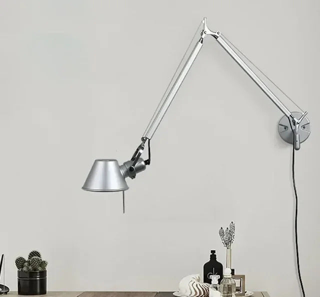 Italian swing arm wall lamp LED Silver Black wall lamp Rotatable Adjustable Reading Lights Decor wall mounted bedside lights
