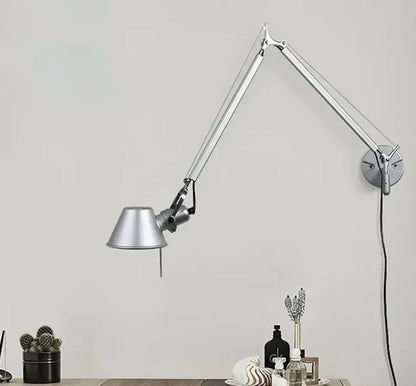 Italian swing arm wall lamp LED Silver Black wall lamp Rotatable Adjustable Reading Lights Decor wall mounted bedside lights