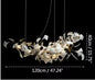 Luxury Ceramic Ginkgo Leaf Chandelier Gold Branches Chandelier