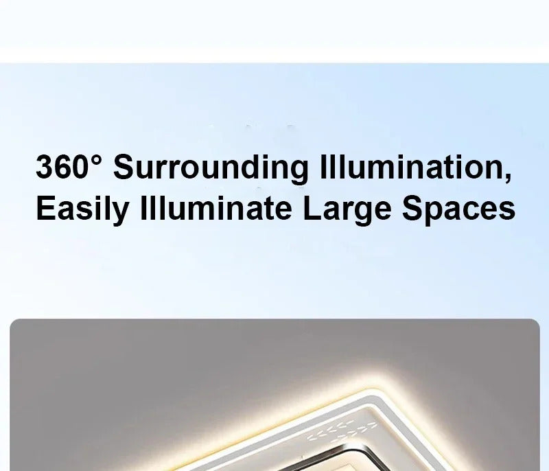 Invisible leafless LED ceiling fan light bedroom hotel remote control hanging lamp