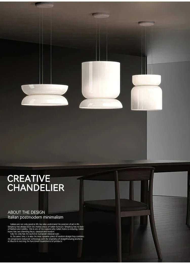 Pablo White Glass Shade Pendant Lights Desinger Nordic Led Bedside Lamp