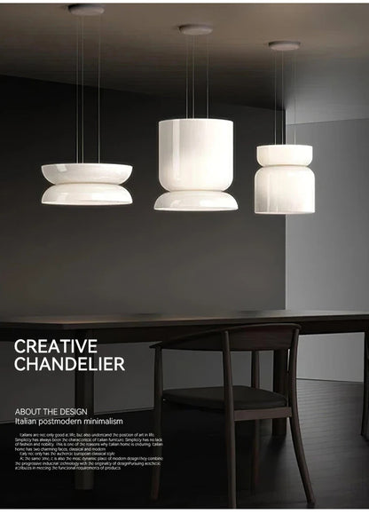 Pablo White Glass Shade Pendant Lights Desinger Nordic Led Bedside Lamp