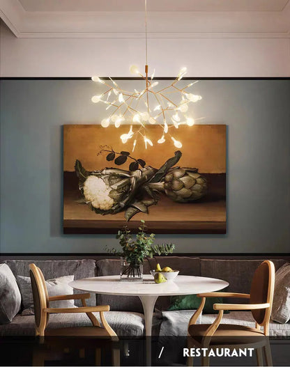 Ceiling Chandelier Nordic Hanging Living Room Chandelier Modern Kitchen Firefly Lamp Round Chandelier Lighting