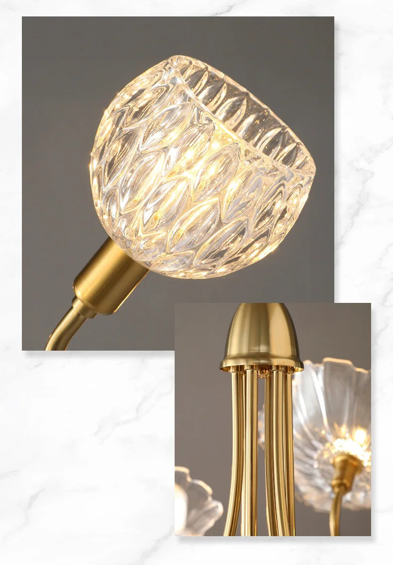 Lotus Flower Chandelier Modern Glass Flowers Led Chandelier
