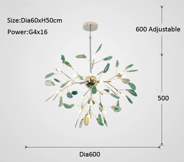 LED agate chandelier blue/green/purple/pink romantic chandelier