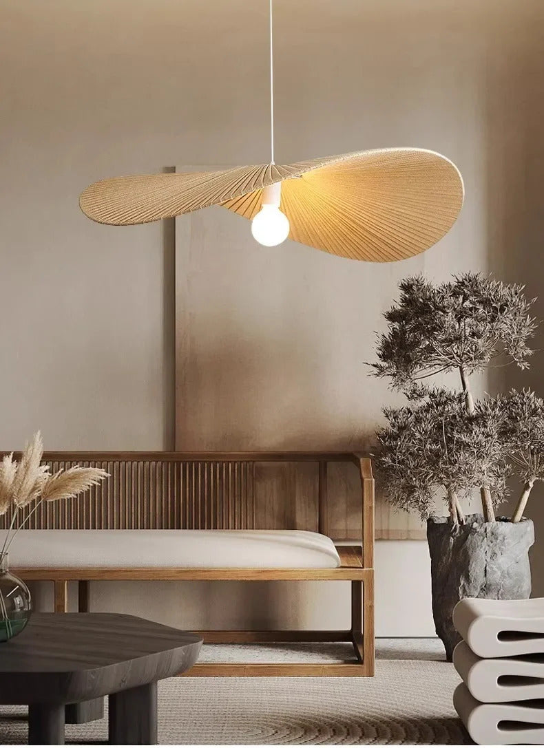 Nordic Fabric Hat Pendant Light Cream Style Led Pendant lamp