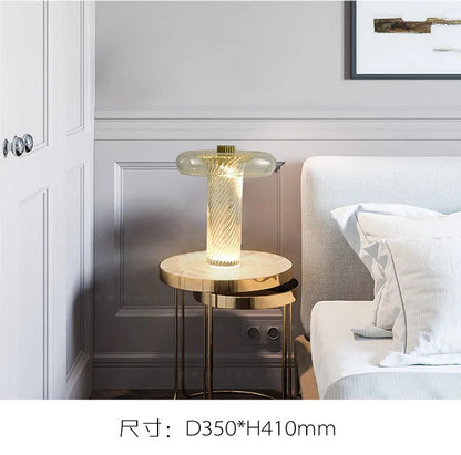 Nordic  personalized twisted glass desk lamp modern LED decorative lamp study bedroom bedside designer Table lamp