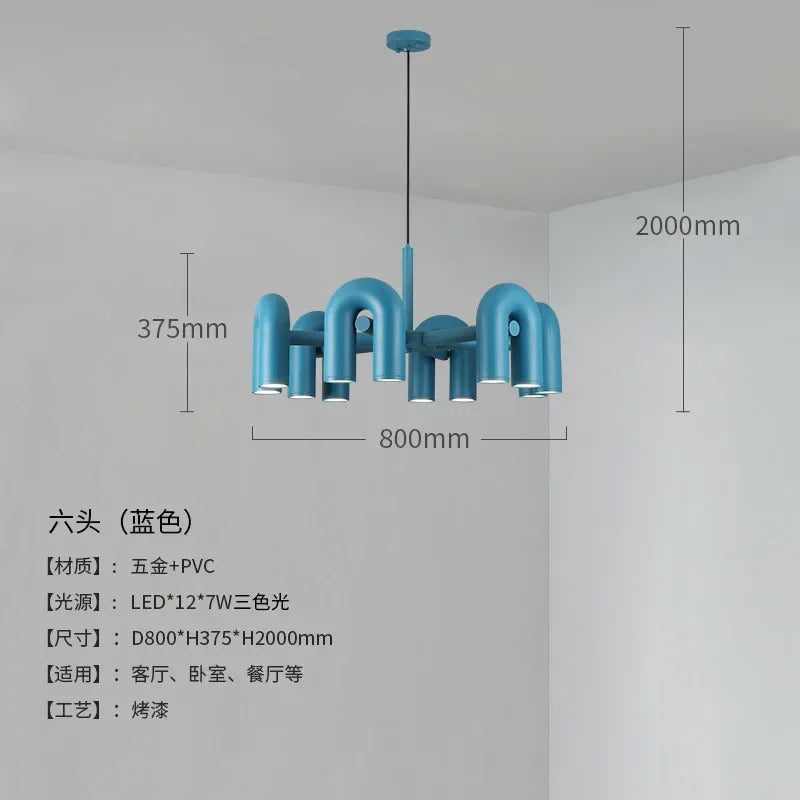 Nordic Creative U-shaped Living Room Chandelier Restaurant Personality Art Model Designer Home Decorative LED Pendant Lights