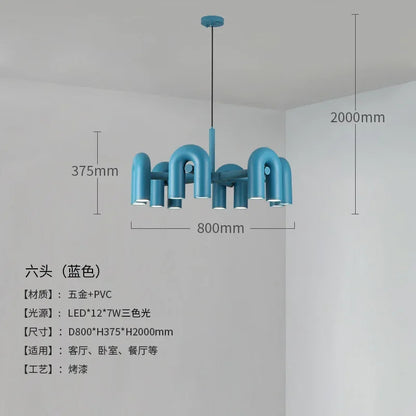 Nordic Creative U-shaped Living Room Chandelier Restaurant Personality Art Model Designer Home Decorative LED Pendant Lights
