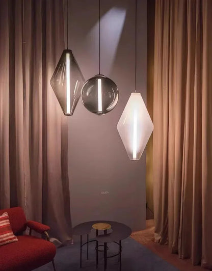 Nordic Minimalist Restaurant  LED Pendant Light Modern Designer Glass Pendant Light