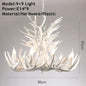 Retro Antler Chandelier Lighting Resin Deer Horn Pendant Lamp