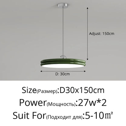 French Flying Saucer Pendant Light Creative Design Extendable Rotating Long Pole Lamp