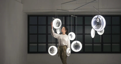 Yuji Okitsu Chandelier LED Round clear glass light replica designer furniture lighting lamp