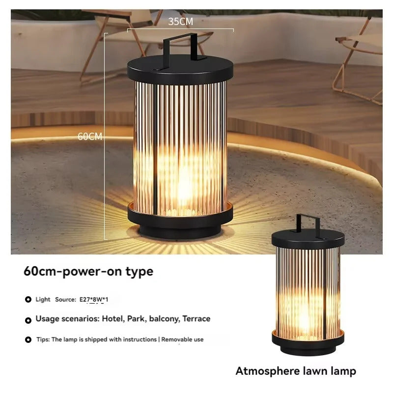 Modern Simple Clear Glass Landscape Lights Lantern Garden Solar Outdoor Light Courtyard Lawn Balcony Decoration Floor Lights