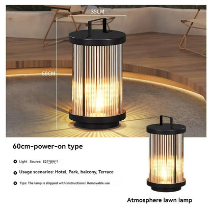 Modern Simple Clear Glass Landscape Lights Lantern Garden Solar Outdoor Light Courtyard Lawn Balcony Decoration Floor Lights