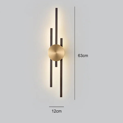 Modern Long Wall Lamp luxury minimalist black gold background LED Wall lights