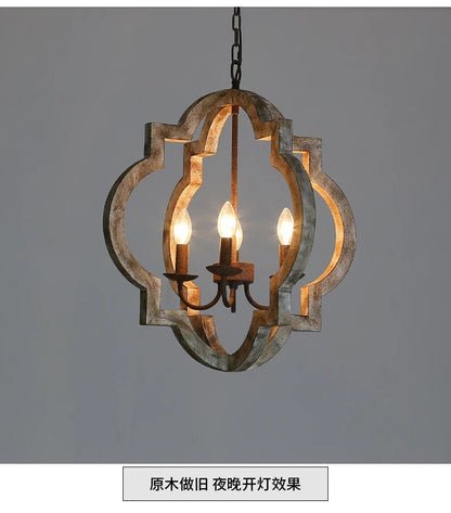 American Vintage Wrought Iron Gold Chandelier Nordic Design Living Room Pendant Lamp