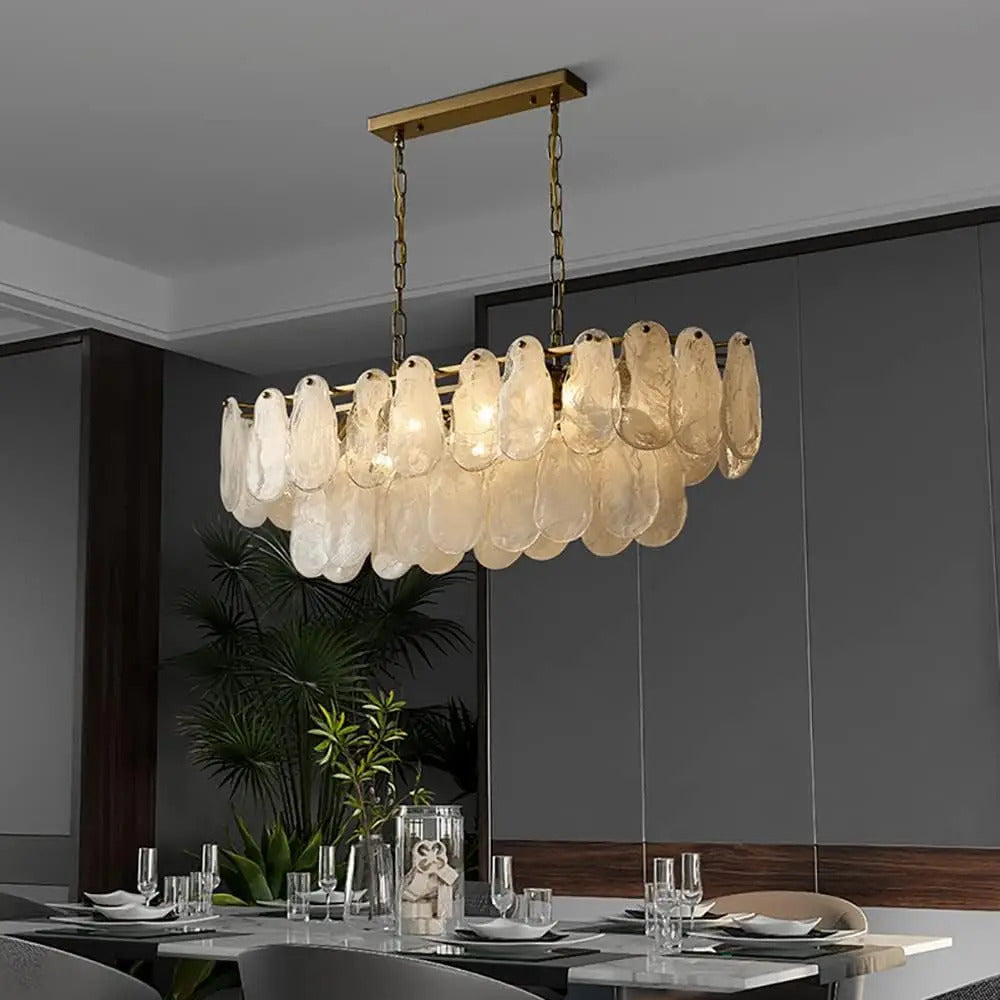 Nordic Luxury Glass Pendant Lamp Metal Crystals LED Chandeliers