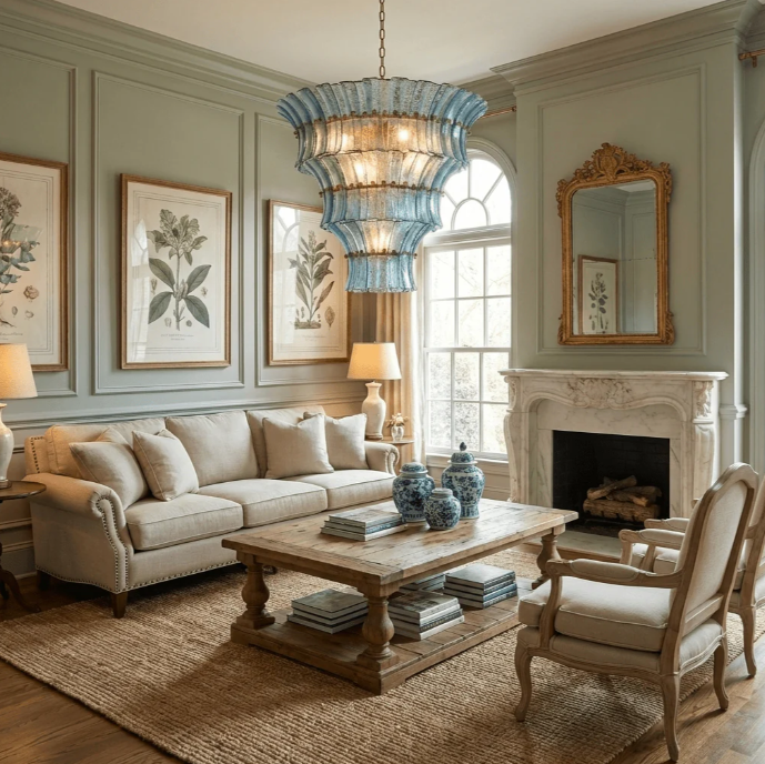 Calyra Tiered Chandelier - Glass Chandelier