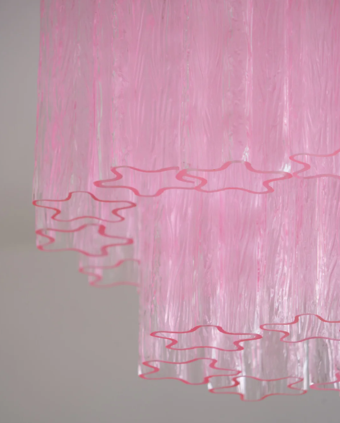 Fiora Pink Glass Ceiling Lamp - Colorful Ocean Glass Ceiling Lamp