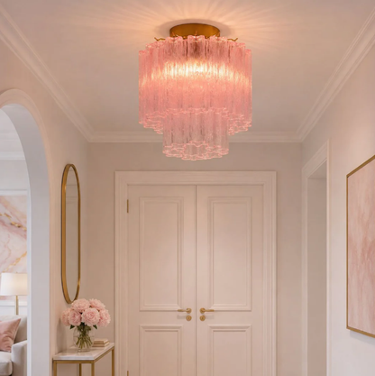 Fiora Pink Glass Ceiling Lamp - Colorful Ocean Glass Ceiling Lamp