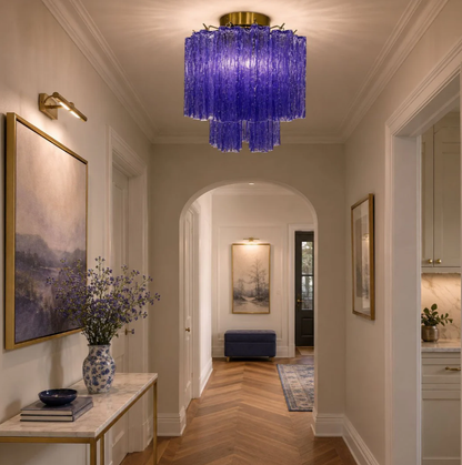 Fiora Pink Glass Ceiling Lamp - Colorful Ocean Glass Ceiling Lamp
